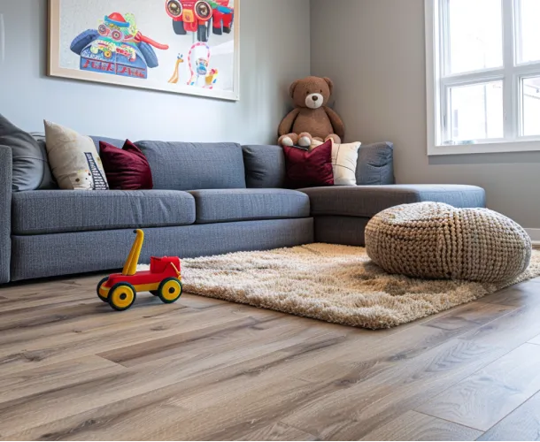 family room hardwood flooring installation